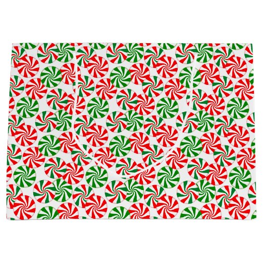 Peppermint Candy Cane Swirl Pattern Groot Cadeauzakje (Voorkant)