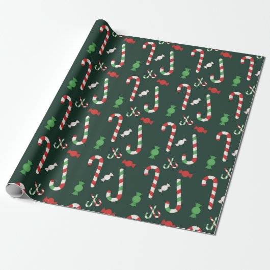 Peppermint Candy Canes Cadeaupapier (Uitgerold)