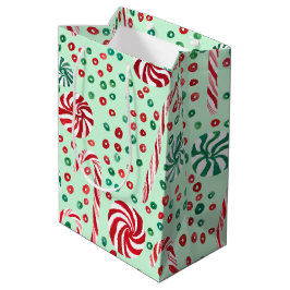 Peppermint Candy Canes Cozy Winter Holiday Medium Cadeauzakje