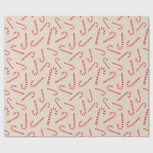 Peppermint Candy Canes Joy Kerstcadeau Naadloos Cadeaupapier (Vlak)