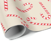 Peppermint Candy Canes Joy Kerstcadeau Naadloos Cadeaupapier (Rol Hoek)