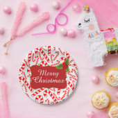 Peppermint Candy Canes Merry Kerstparty Papieren Bordje (Feest)