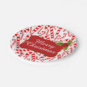 Peppermint Candy Canes Merry Kerstparty Papieren Bordje (Gekanteld)