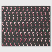 Peppermint Candy Canes op Black Cadeaupapier (Vlak)
