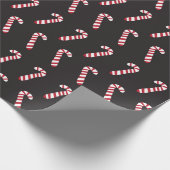 Peppermint Candy Canes op Black Cadeaupapier (Hoek)
