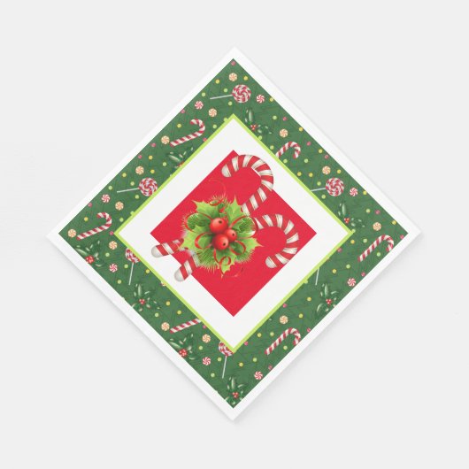 Peppermint Candy Canes Servet (Hoek)