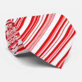 Peppermint Candy Canes Stripes Stropdas met kerstm (Opgerold)