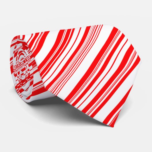 Peppermint Candy Canes Stripes Stropdas met kerstm (Opgerold)