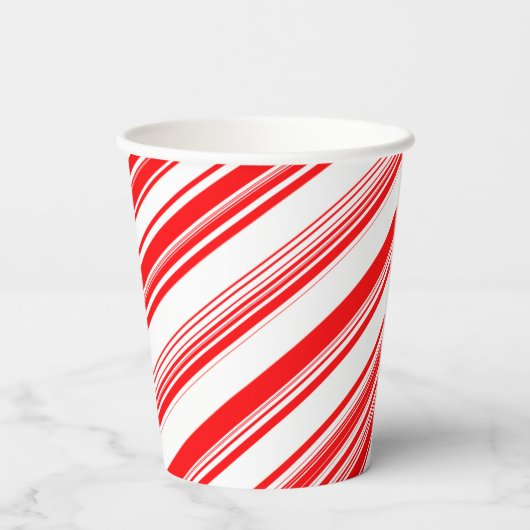 Peppermint Candy Canes Stripes Stropdas met kerstm Papieren Bekers (Achterkant)