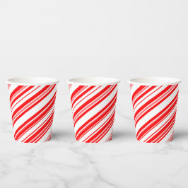 Peppermint Candy Canes Stripes Stropdas met kerstm Papieren Bekers