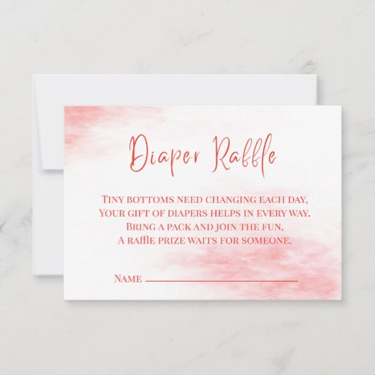 Peppermint Candy Diaper Raffle Card | Red Watercol Bedankkaart (Voorkant)