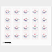PEPPERMINT CANDY KERSTFEEST 1,5" Vierkante Sticker (Vel)
