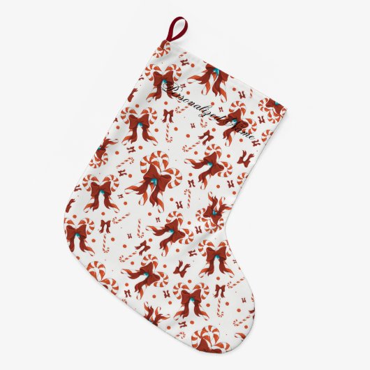 Peppermint Charm Christmas Stocking Grote Kerstsok (Voorkant (Hangend))