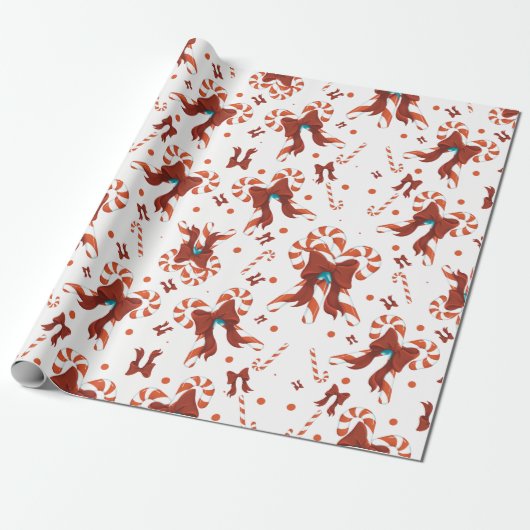 Peppermint Charm Wrapping Paper Cadeaupapier (Uitgerold)