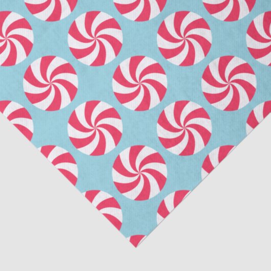 Peppermint Christmas Blue Tissuepapier (Detail)