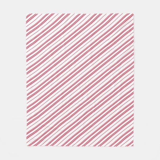 Peppermint Christmas Candy Cane Stripes Fleece Deken (Voorkant)
