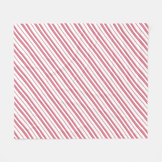 Peppermint Christmas Candy Cane Stripes Fleece Deken (Voorkant (Horizontaal))