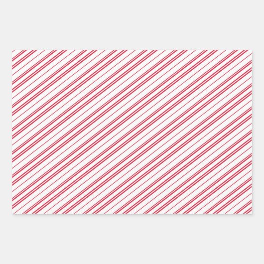 Peppermint Christmas Candy Cane Stripes Inpakpapier Vel (Voorkant 3)