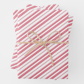 Peppermint Christmas Candy Cane Stripes Inpakpapier Vel (In situ)