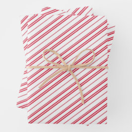Peppermint Christmas Candy Cane Stripes Inpakpapier Vel