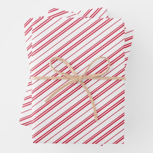 Peppermint Christmas Candy Cane Stripes Inpakpapier Vel (In situ)