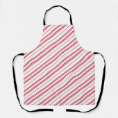 Peppermint Christmas Candy Cane Stripes Schort (Voorkant)