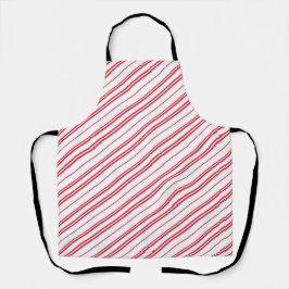 Peppermint Christmas Candy Cane Stripes Schort