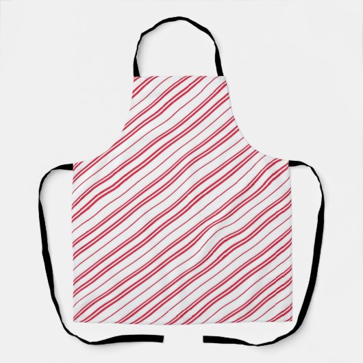 Peppermint Christmas Candy Cane Stripes Schort (Voorkant)