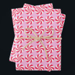 Peppermint Christmas Pink Inpakpapier Vel<br><div class="desc">Peppermint Christmas Design.</div>