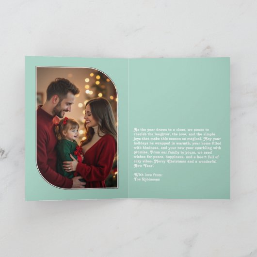 Peppermint Cream Fun Retro Christmas Photos Feestdagen Kaart (Binnen)