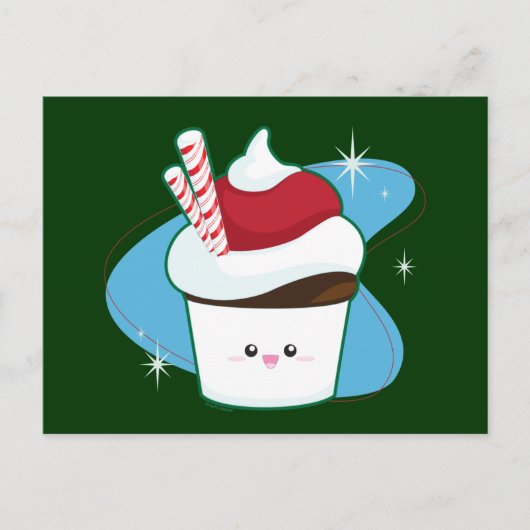 Peppermint Cupcake Briefkaart (Voorkant)