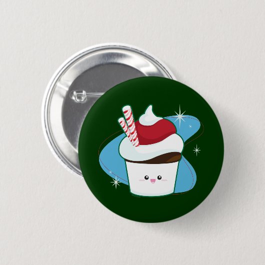 Peppermint Cupcake Ronde Button 5,7 Cm (Voorkant /achterkant)