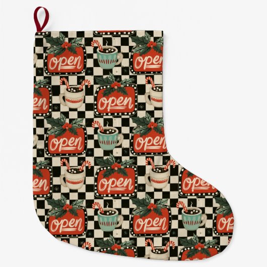 Peppermint Diner Kerstmantel Magie Grote Kerstsok (Voorkant)