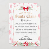 Peppermint Dreams Letter van Santa Printable Kaart (Voorkant / Achterkant)