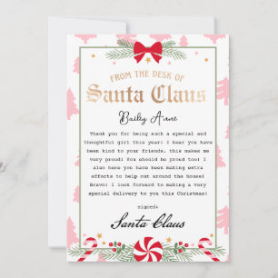 Peppermint Dreams Letter van Santa Printable Kaart