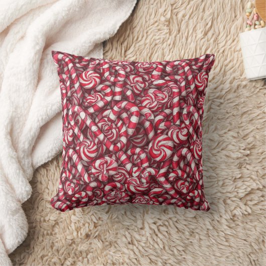 Peppermint Dreams Pattern | Retro Candy Cane Kussen (Deken)