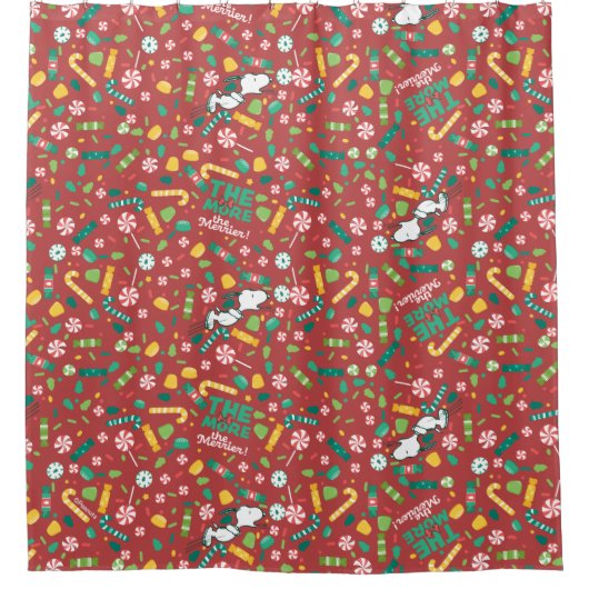 Peppermint Dreams Snoopy Snoep Pattern Douchegordijn (Voorkant)