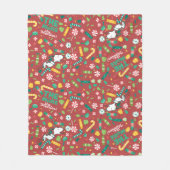 Peppermint Dreams Snoopy Snoep Pattern Fleece Deken (Voorkant)
