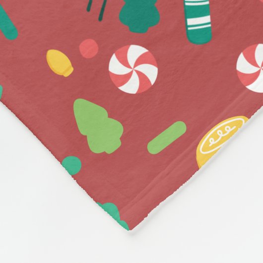 Peppermint Dreams Snoopy Snoep Pattern Fleece Deken (Hoek)