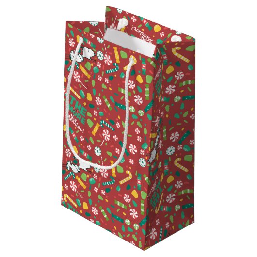 Peppermint Dreams Snoopy Snoep Pattern Klein Cadeauzakje (Achterkant Gekanteld)