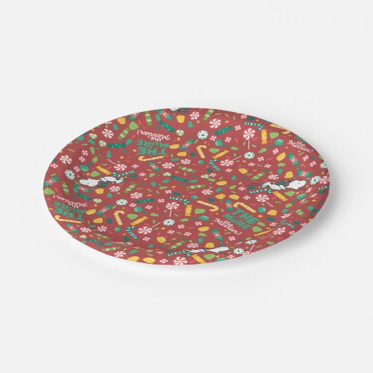 Peppermint Dreams Snoopy Snoep Pattern Papieren Bordje (Gekanteld)