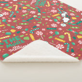 Peppermint Dreams Snoopy Snoep Pattern Sherpa Deken (3/4)