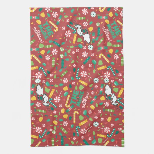 Peppermint Dreams Snoopy Snoep Pattern Theedoek (Verticaal)