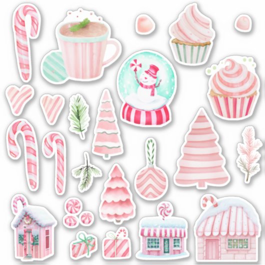 Peppermint Dreams Waterverf Stickers (Voorkant)
