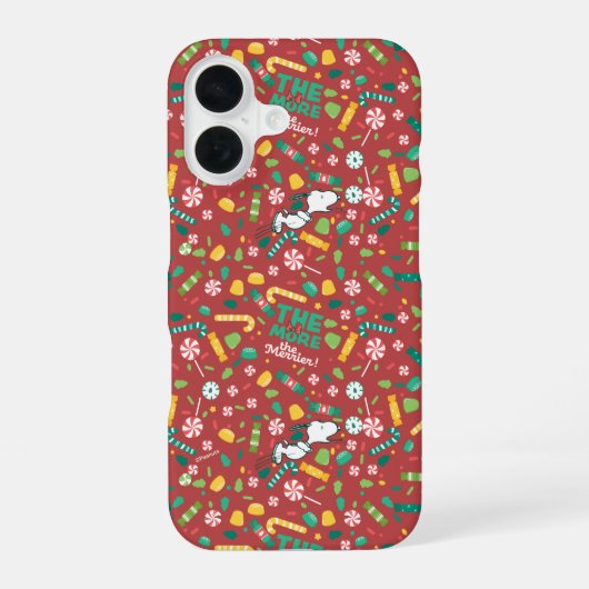 Peppermint Dromen Snoopy Snoep Patroon iPhone 16 Hoesje (Achterkant)