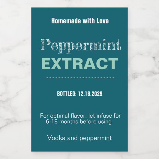 Peppermint Extract Modern Label Sticker VLL1rt (Enkel label)