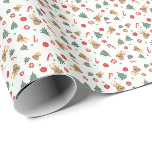 Peppermint Forest Whimsical Christmas Cadeaupapier (Rol Hoek)