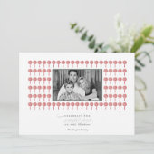 Peppermint Geisha Pattern Holiday Photo Card Feestdagenkaart (Staand voorkant)