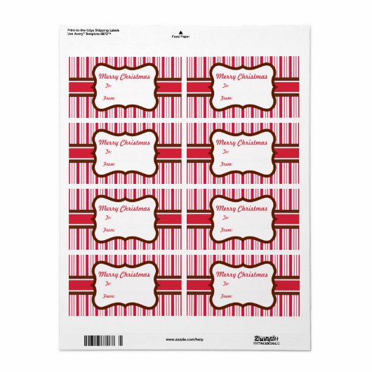 Peppermint Gift-Label kerstlabels Etiket (Full Sheet)
