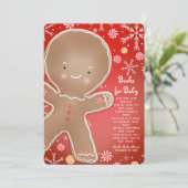Peppermint Gingerbread Man Vakantie Boek Verzoek Kaart (Staand voorkant)